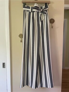 Striped Wide-Leg Trousers